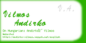 vilmos andirko business card